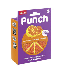 Vileda Punch Orange Heavy Duty Sponge Scourer Kitchen Cleaner