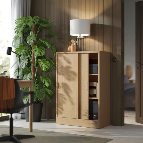IKEA TONSTAD Display Cabinet-Oak 82x37x120 cm 1