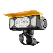 Bright Bike Lights for Night Riding USB Rechargeable Bike Headlight with Battery Display & Red Warning Light
