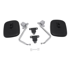 1Pair Door Mirrors Chrome & Black for Land 40 Series 1970-1984 FJ40 FJ47 HJ47 FJ55 Side Rearview Mirror