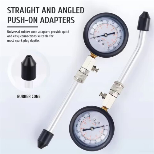 Professional Pressure Gauge for Gasoline Engine Compression Testing with Multiple Adapters