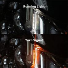 2x Staffa per Indicatori di Direzione Anteriori A LED per Forcella Moto, Compatibile con per Touring Street, Electra Glide, Road King 1998-2021