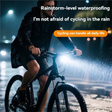Bright Bike Lights for Night Riding USB Rechargeable Bike Headlight with Battery Display & Red Warning Light