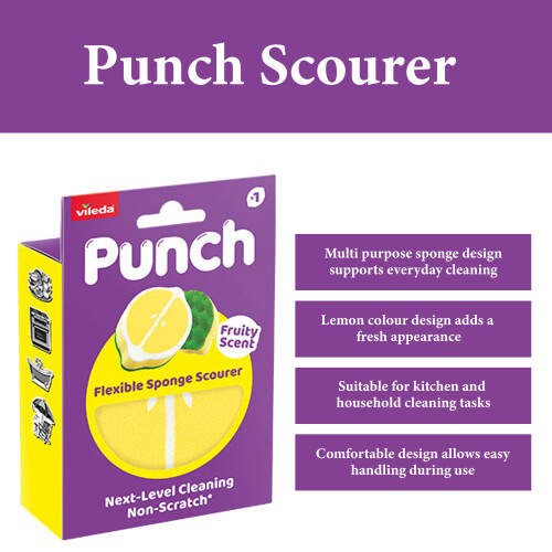 Vileda Vileda Punch Lemon Multi Purpose Sponge Scourer 1