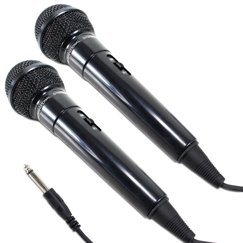 Pulse Dynamic Wired Handheld Microphones - 2 Pack for Singing & Events