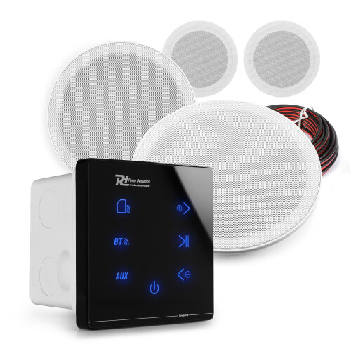 Kitchen and Bathroom Bluetooth Ceiling Speakers - MSLP65 & A100B Wall Amplifier
