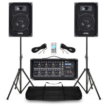 Complete Band PA System Max 8 Speakers 8-Channel Mixer Compact Sound