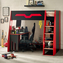 Eagle Single 90cm Gaming Highsleeper Black and Red