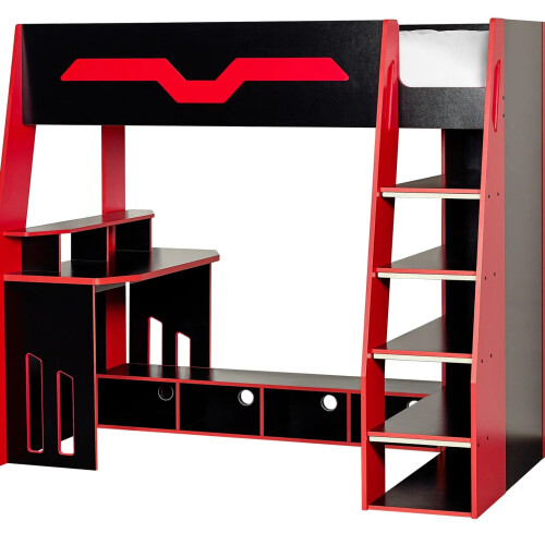 Eagle Single 90cm Gaming Highsleeper Black and Red 2