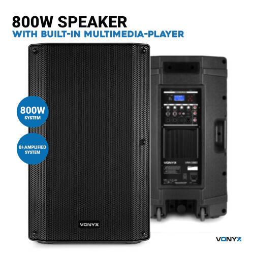 Vonyx VSA12BT 12" 800W Active PA Speaker with Bluetooth for Events 1