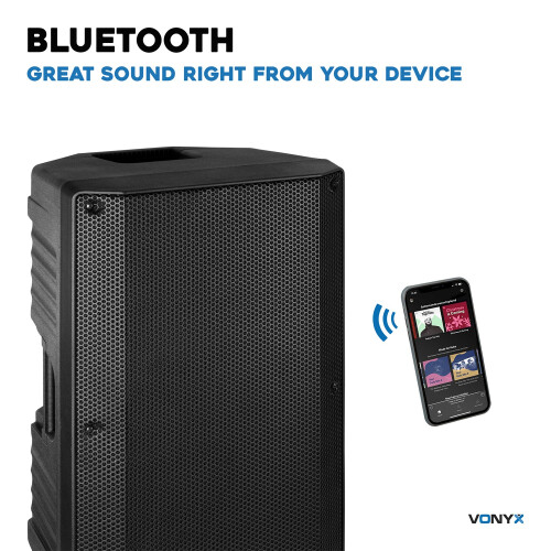 Vonyx VSA12BT 12" 800W Active PA Speaker with Bluetooth for Events 2