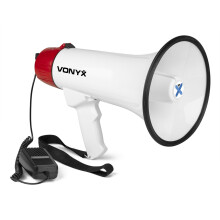 Vonyx MEG045 45W Portable Megaphone Loudhailer with Handheld Microphone