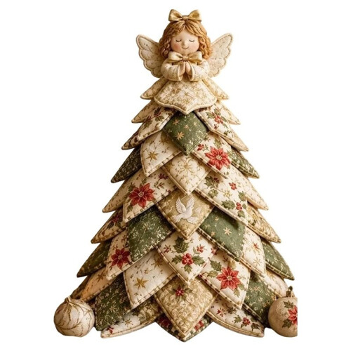 DIY Quilted Christmas Tree Kit, Christmas DIY Quilted Fabric Tree  Kit, 3D Padded Patchwork Sewing Set C