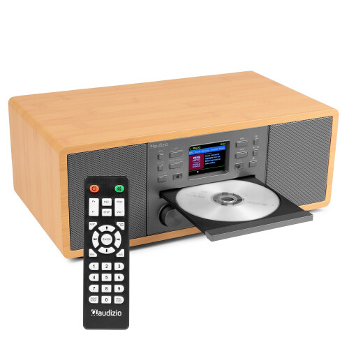 Audizio Avola Internet Radio Speaker System with CD, DAB+ and Bluetooth - Bamboo