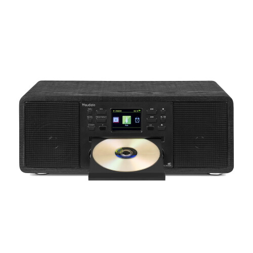 Audizio Avola DAB Radio Internet Speaker with CD Player, Bluetooth, DAB+ Black