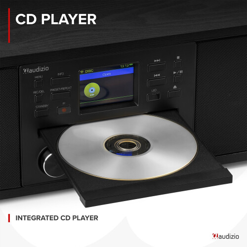 Audizio Avola DAB Radio Internet Speaker with CD Player, Bluetooth, DAB+ Black 2