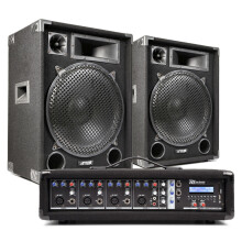 MAX 15" Passive Speaker PA System with PDM-C405A Powered Stage Mixer