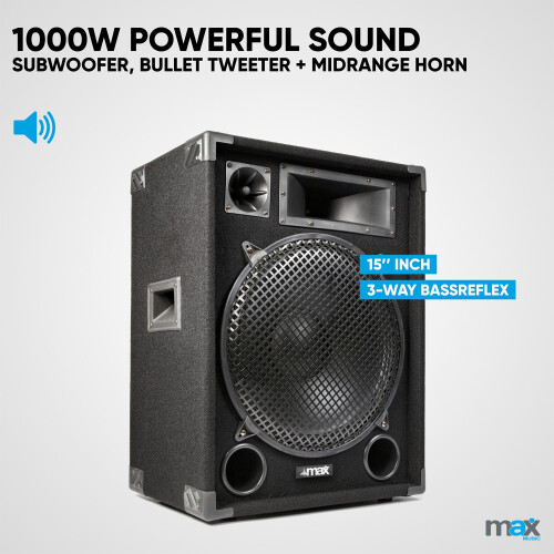 MAX 15" Passive Speaker PA System with PDM-C405A Powered Stage Mixer 2