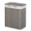 100L Laundry Basket with Lid String Handles, 2 Section Collapsible Hamper Removable Lining Foldable Water-Resistant Dirty Clothes Storage, Grey 2