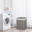 100L Laundry Basket with Lid String Handles, 2 Section Collapsible Hamper Removable Lining Foldable Water-Resistant Dirty Clothes Storage, Grey 4