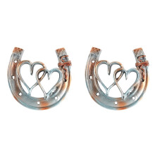 2X Handmade Horseshoe, Cast Horseshoe Wall Decor, Good Lucky Horseshoe, Hand Cast Horseshoe with Love Wall Decor A