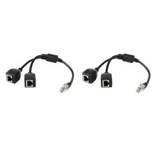 2X Cable Divisor Ethernet RJ45, 1 Macho A 2 Hembra Cable Conector Ethernet Adecuado para Lan Cat5, Cat6 Adaptador de Enchufe Ethernet