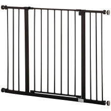 Dog Gate Pet Safety Gate Stair Barrier Pressure Mount Adjustable 76-82/86-97/101-107 cm, Black