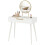 Elegant Dressing Table, with Round Mirror, 80 x 40 x 123 cm - White 2