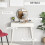 Elegant Dressing Table, with Round Mirror, 80 x 40 x 123 cm - White 6