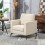Linen-Look Armchair - Beige 4