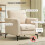 Linen-Look Armchair - Beige 6
