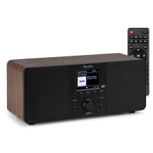 Audizio Genua DAB Radio Speaker with Bluetooth, Clock Alarm, DAB+ Digital Wood