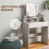 Storage Dressing Table, with LED Light Mirror - White 8
