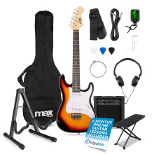 MAX GiGKit 3/4 Junior Electric Guitar with Amplifier, Tuner & Stand - Sunburst