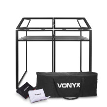 Vonyx 180.033 DB3 Professional Foldable Lightweight DJ Booth Desk with Covers