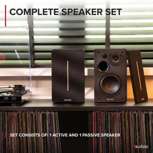 Audizio KS01B Bluetooth Bookshelf Speakers - Powered Hifi Stereo Speaker System 1