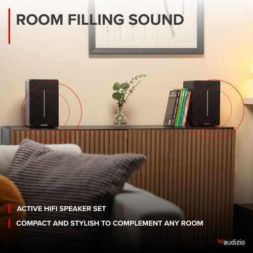 Audizio KS01B Bluetooth Bookshelf Speakers - Powered Hifi Stereo Speaker System 2