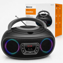 Denver Portable CD Player Boombox with Bluetooth FM Radio & LED Speaker Lights