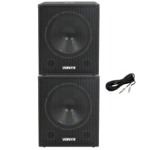 Vonyx SMWBA18 18" Active Subwoofer Pair - 2000W DJ Disco Party Speakers