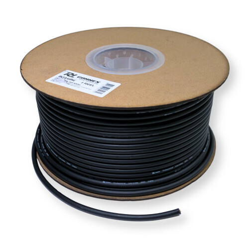 PD Connex RX50 2 Core 6mm DMX Cable Wire Reel - Black 100m 1