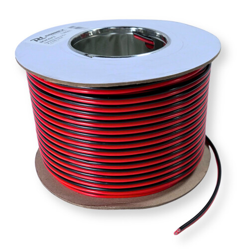 PD Connex RX22 2 Core 1.5mm² Speaker Wire Cable Reel - Black/Red 100m