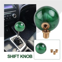 Marble Style Round Gear Shift Knob Acrylic Shifter Knobs Stick Shift Knobs with 3 Adapter for Manual Car Dark Green