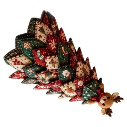 DIY Quilted Christmas Tree Kit,3D Padded Patchwork Sewing Set for Beginners, Home Mantel Table, Gift for  Lovers B 2