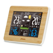 Draadloos bamboe weerstation met binnen-/buitensensor
