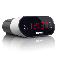 Wekkerradio met dubbel alarm en batterijback-up, wit