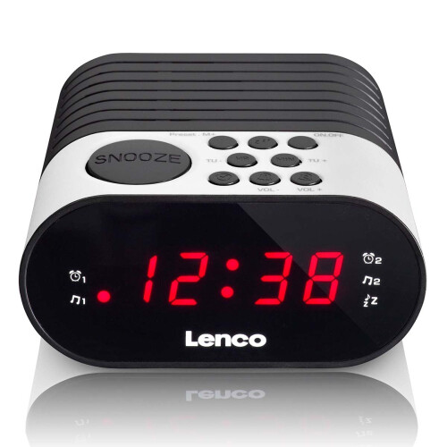 Wekkerradio met dubbel alarm en batterijback-up, wit 1
