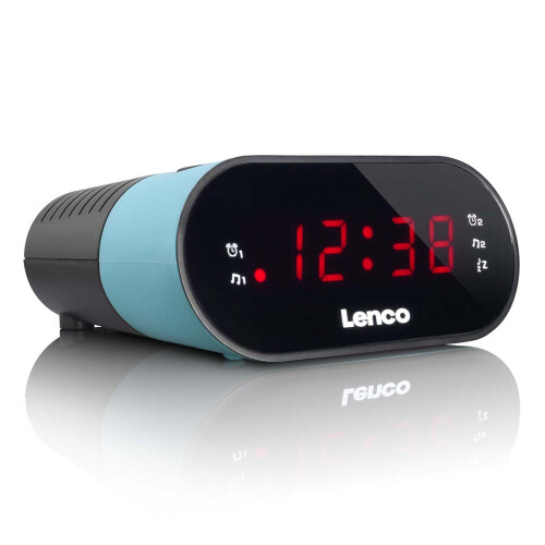 FM-wekker met dubbel alarm, LED-display, blauw