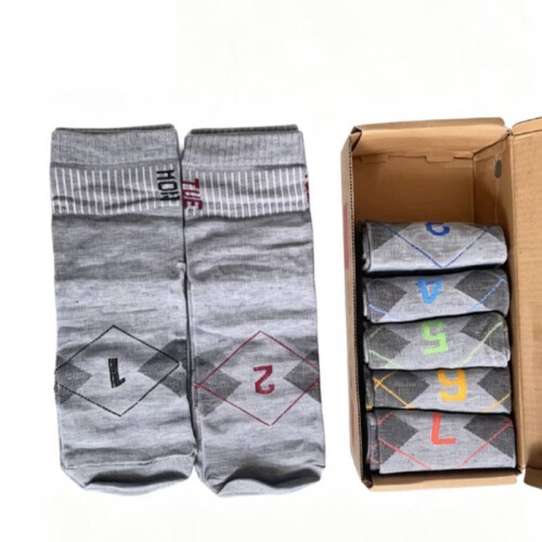 (Grey Rhombus)Set Calze Cotone Con Materiale Resistente Airy E Design Stampa Digitale Per Quotidiani 2