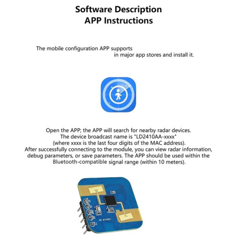 LD2410-AA 24G Human Presence Sensor  Home Module for  to 9m, Physical Activity· Slight Movement Rest Measurement