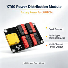 XT60 Power Distribution Board Power Module for LiPo Batteries - Tool-Free, Push-Type Quick Connectors for RC Drone DIY